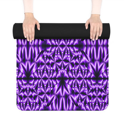Purple Kaleidoscope Rubber Yoga Mat — Non‑Slip Fitness & Pilates Mat