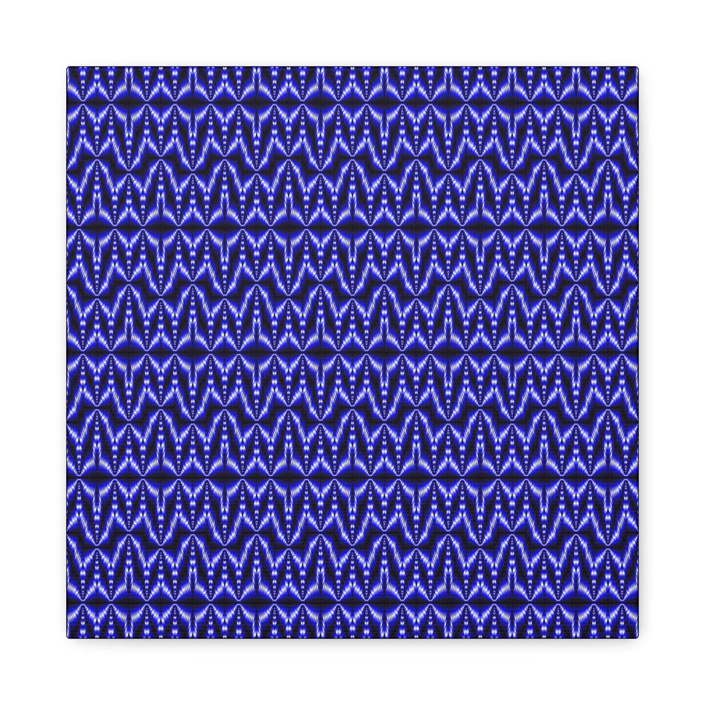 Blue Geometric Pattern Matte Canvas Wall Art — Modern Abstract Stretched Canvas