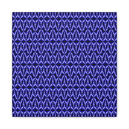 Blue Geometric Pattern Matte Canvas Wall Art — Modern Abstract Stretched Canvas