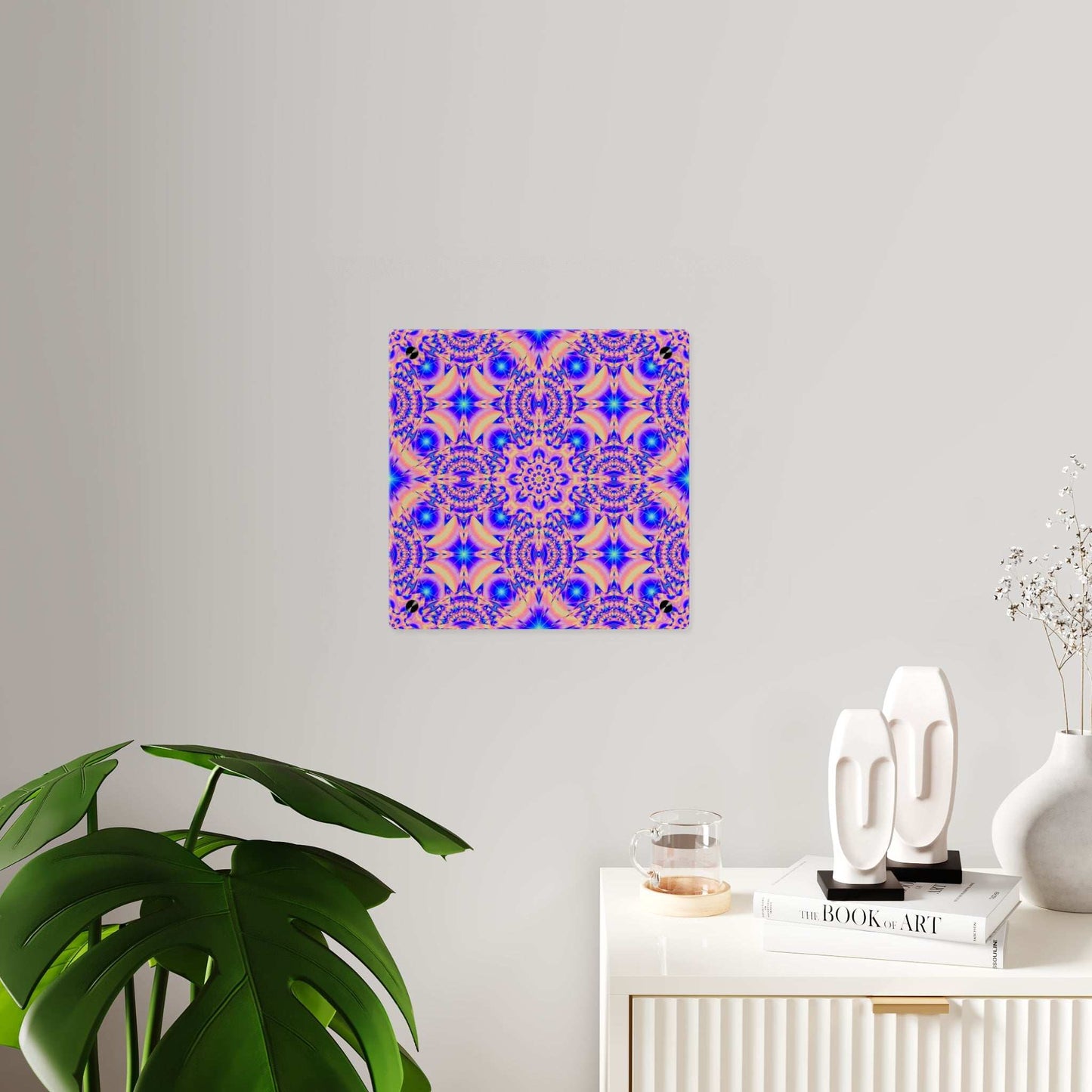 Acrylic Wall Art Panel — Vibrant Psychedelic Kaleidoscope Decor