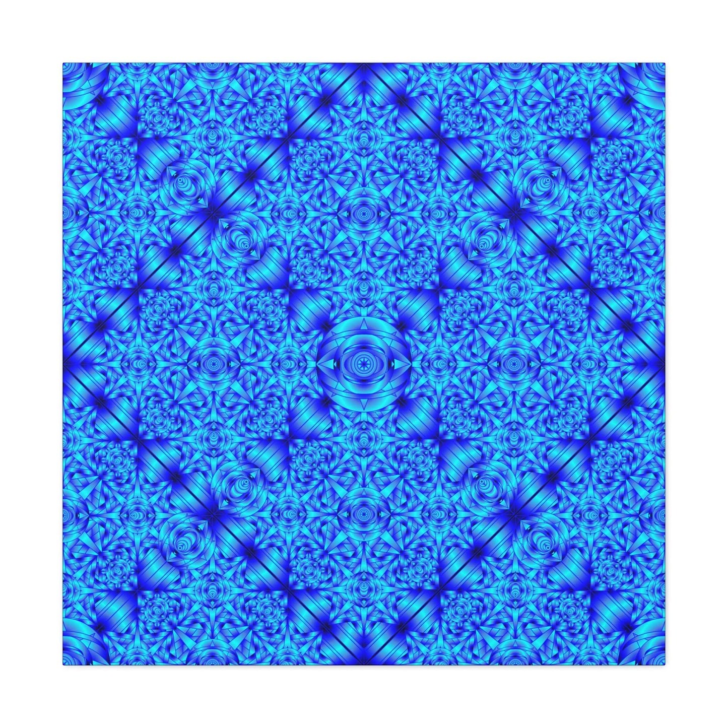 Blue Kaleidoscope Canvas Print — Geometric Abstract Wall Art
