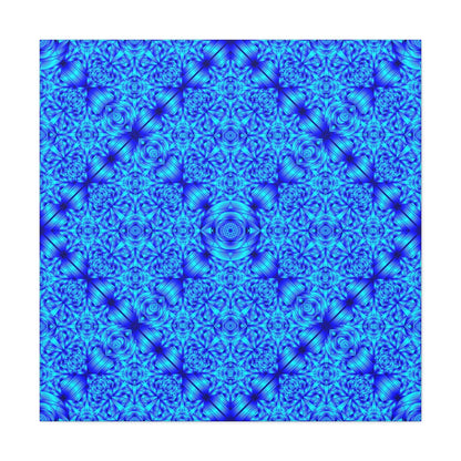 Blue Kaleidoscope Canvas Print — Geometric Abstract Wall Art