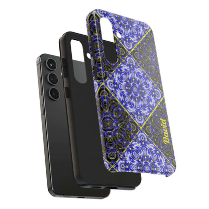 Blue Mandala Tough Phone Case — Personalized Name Option