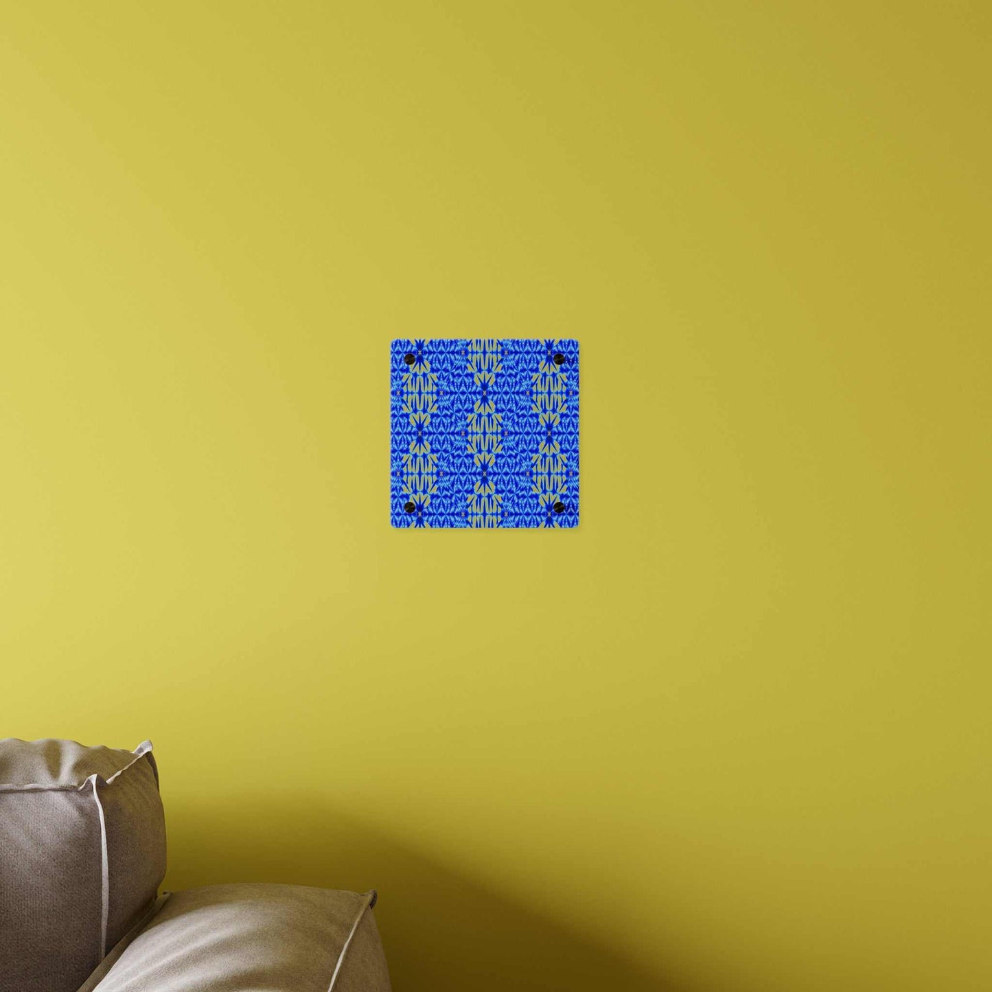 Blue Shibori Pattern Acrylic Wall Art Panel