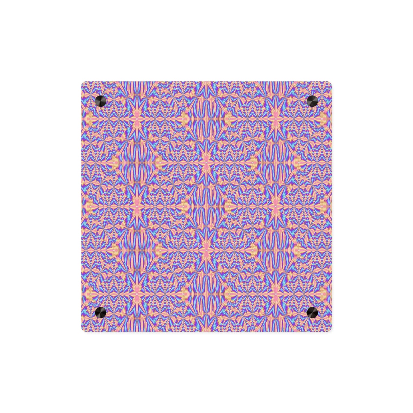 Acrylic Wall Art Panel — Pink & Blue Geometric Kaleidoscope