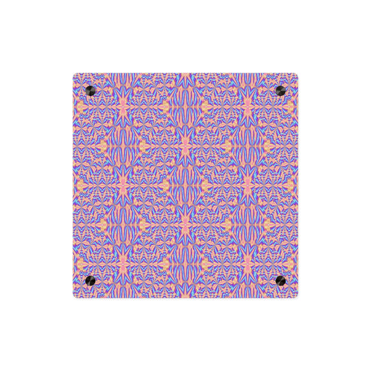 Acrylic Wall Art Panel — Pink & Blue Geometric Kaleidoscope