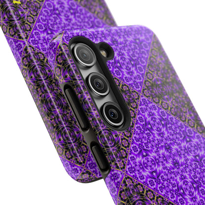 Personalized Purple Mosaic Tough Phone Case — Custom Name Phone Cover