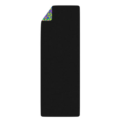 Vibrant Geometric Rubber Yoga Mat — Neon Mosaic Fitness Mat
