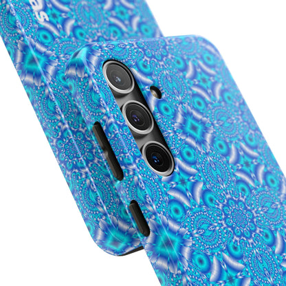 Personalized Blue Kaleidoscope Tough Phone Case — Custom Name Option