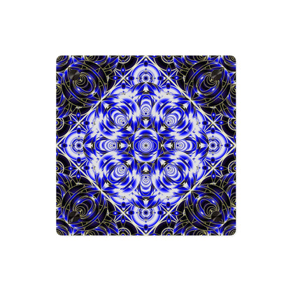 Acrylic Wall Art Panel — Blue Gold Kaleidoscope Geometric Design