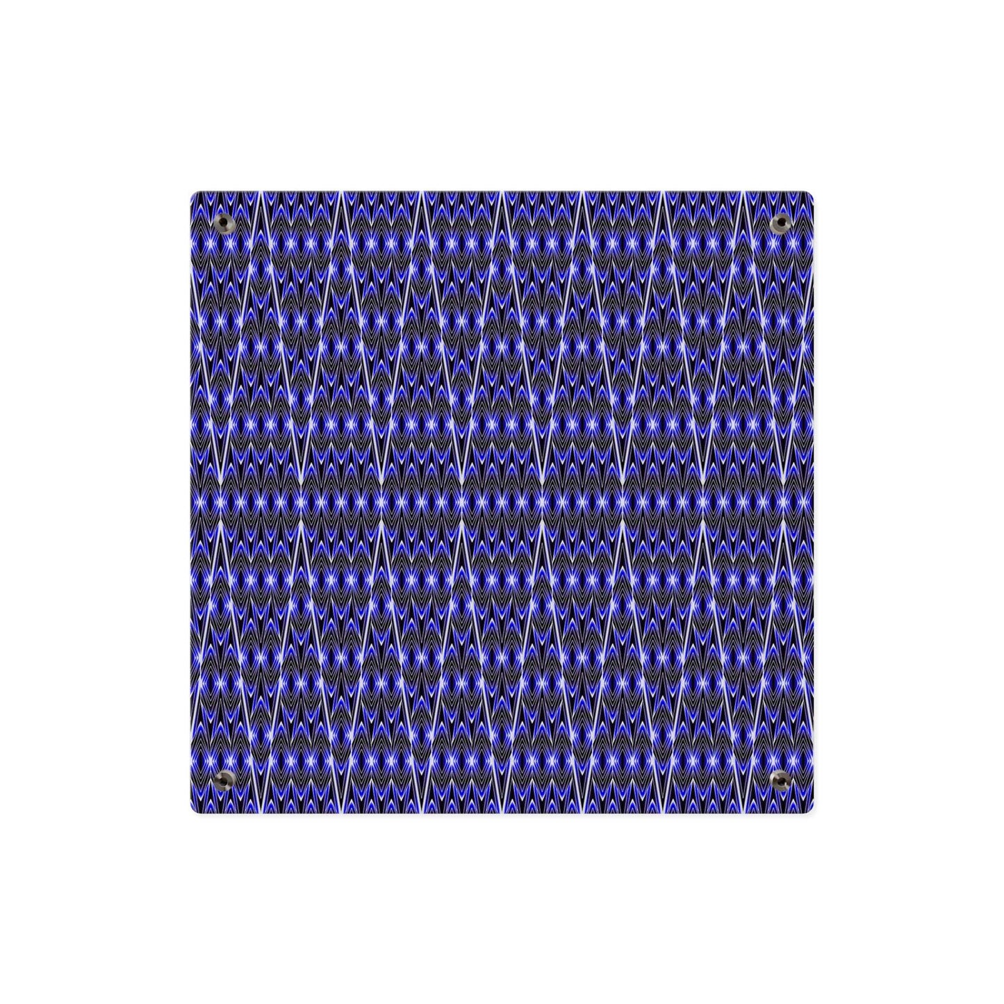 Blue Geometric Acrylic Wall Art Panel — Modern Abstract Pattern