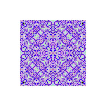 Psychedelic Kaleidoscope Acrylic Wall Art Panel — Vibrant Purple & Neon Green Geometric Decor