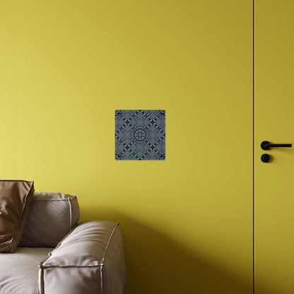 Acrylic Wall Art Panel — Blue Kaleidoscope Geometric Pattern