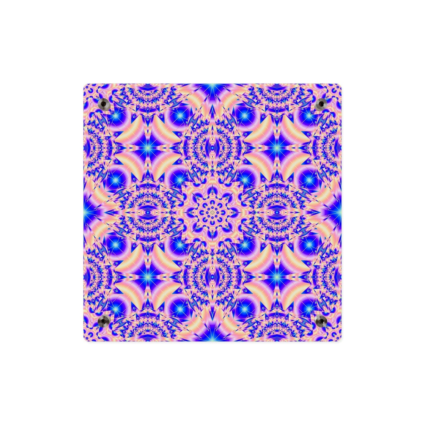 Acrylic Wall Art Panel — Vibrant Psychedelic Kaleidoscope Decor