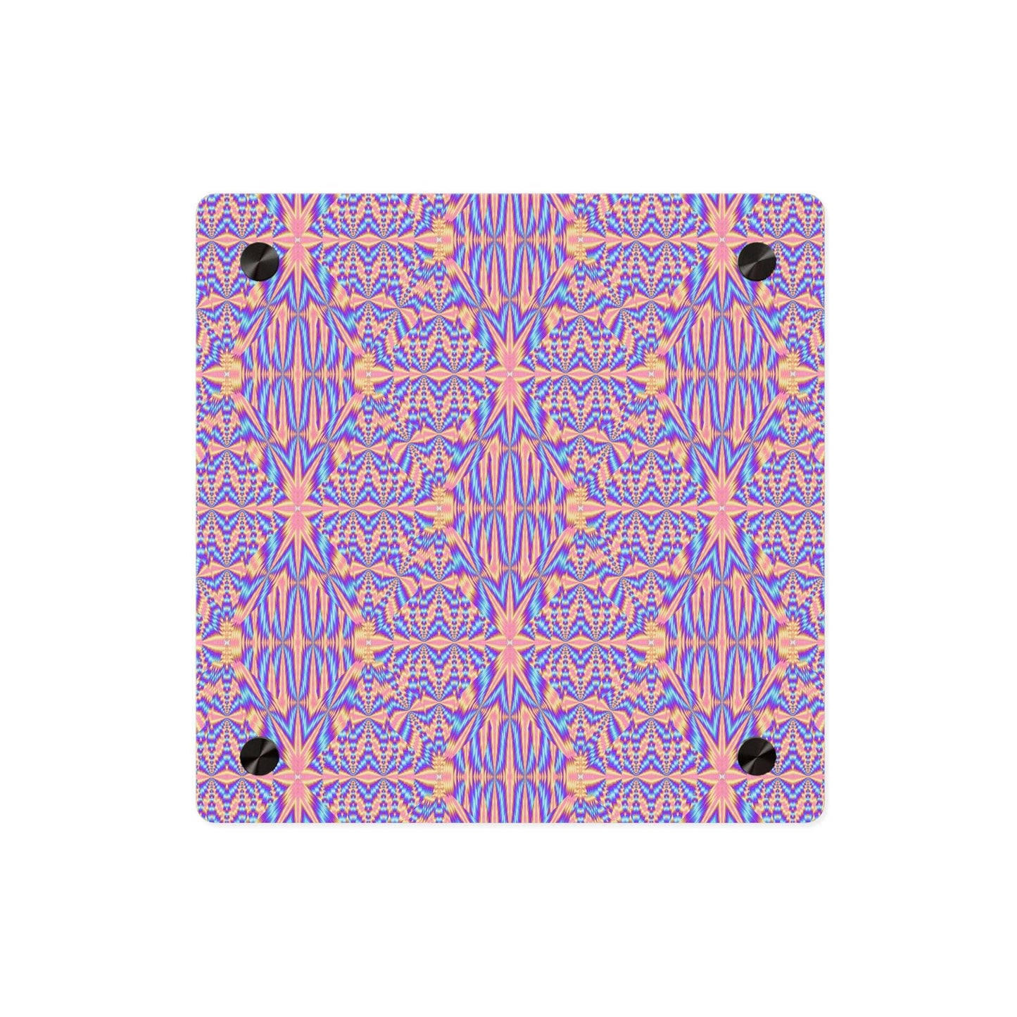 Acrylic Wall Art Panel — Pink & Blue Geometric Kaleidoscope