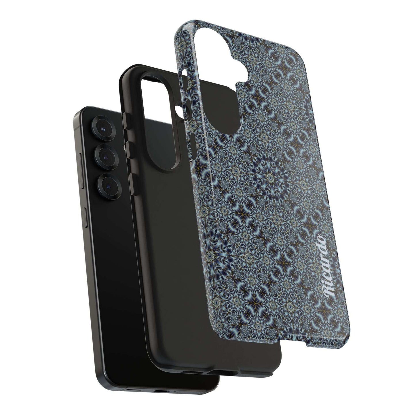Protective Phone Case — Blue Mosaic Mandala Pattern