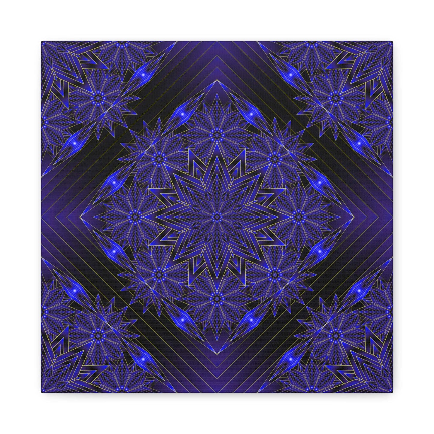 Galactic Mandala Matte Canvas Wall Art — Deep Purple Geometric Stretched Canvas