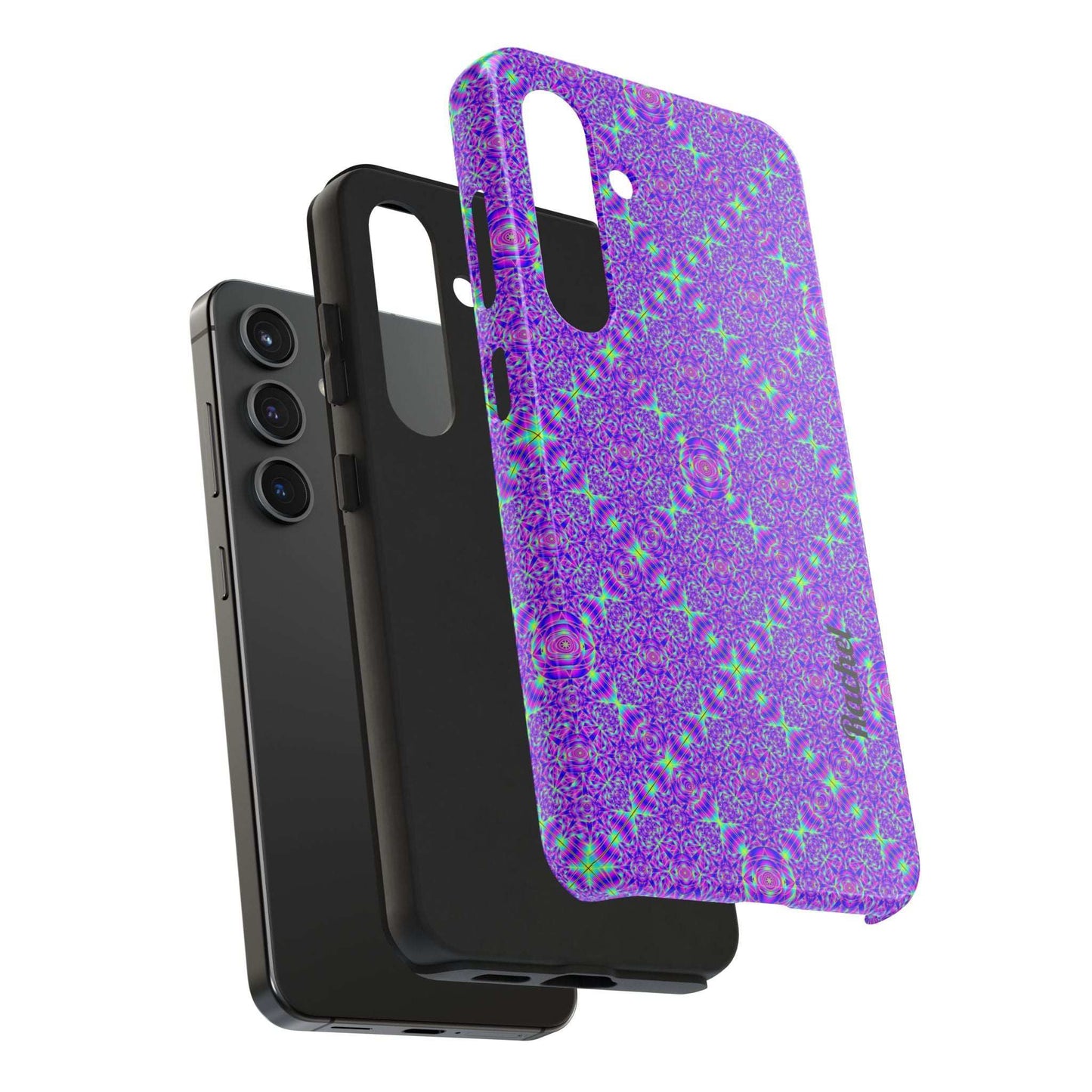 Purple Kaleidoscope Tough Phone Case — Protective iPhone Cover with Vibrant Geometric Pattern