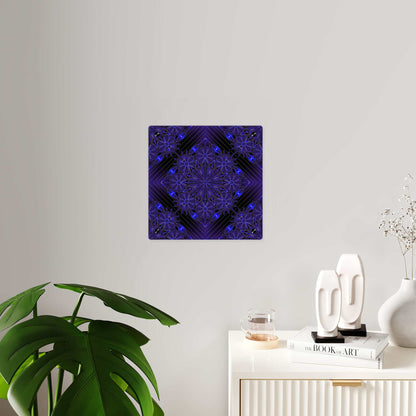 Acrylic Wall Art Panel — Deep Indigo Geometric Mandala