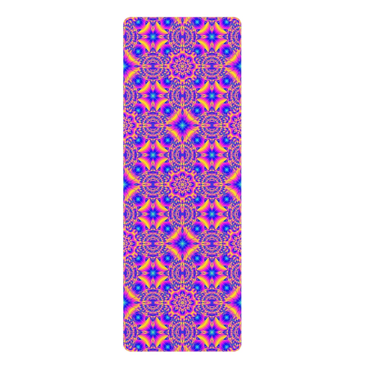 Vibrant Mandala Rubber Yoga Mat — Non-Slip Psychedelic Pattern for Meditation & Fitness