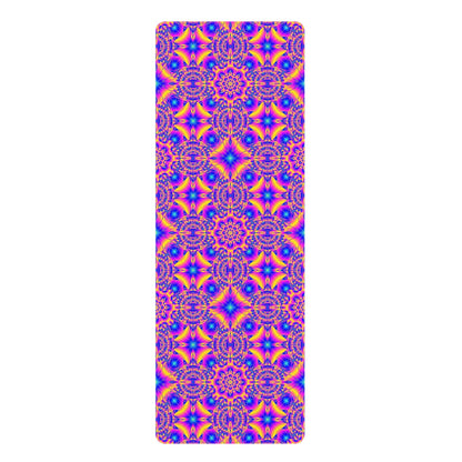 Vibrant Mandala Rubber Yoga Mat — Non-Slip Psychedelic Pattern for Meditation & Fitness