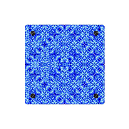 Blue Kaleidoscope Acrylic Wall Art Panel — Modern Geometric Home Decor