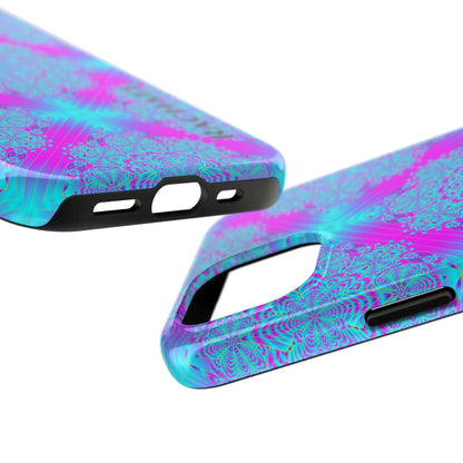 Personalized Tough Phone Case — Blue & Purple Mandala Design (Custom Name)