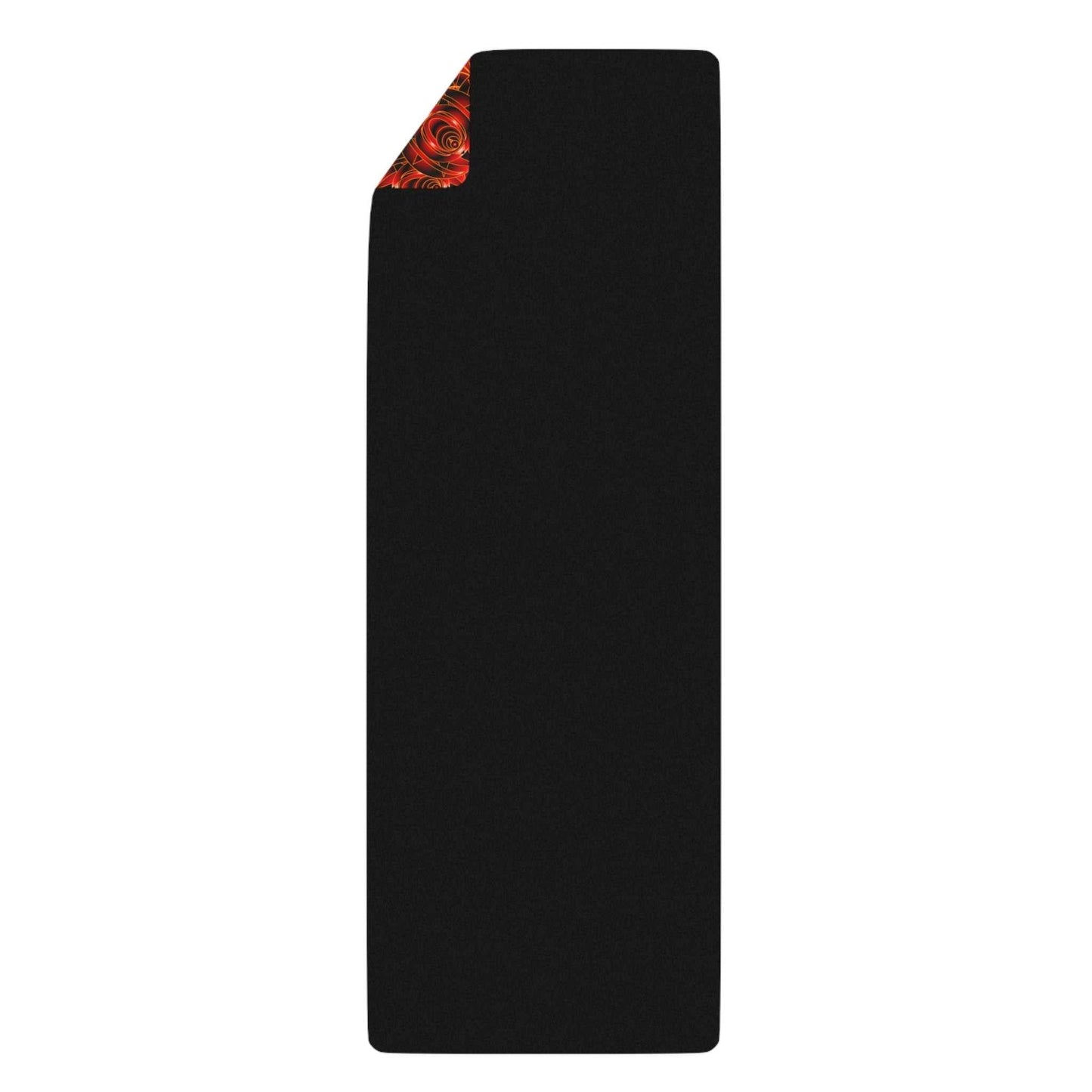 Mandala Flame Rubber Yoga Mat — Red Floral Geometric Non-Slip Mat