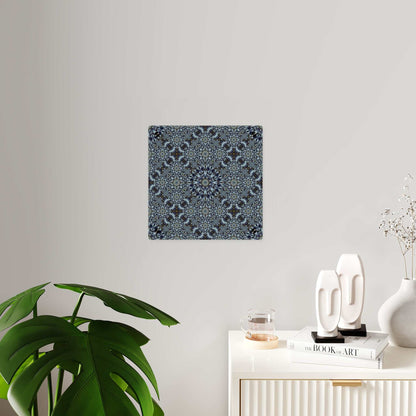 Acrylic Wall Art Panel — Blue Kaleidoscope Geometric Pattern