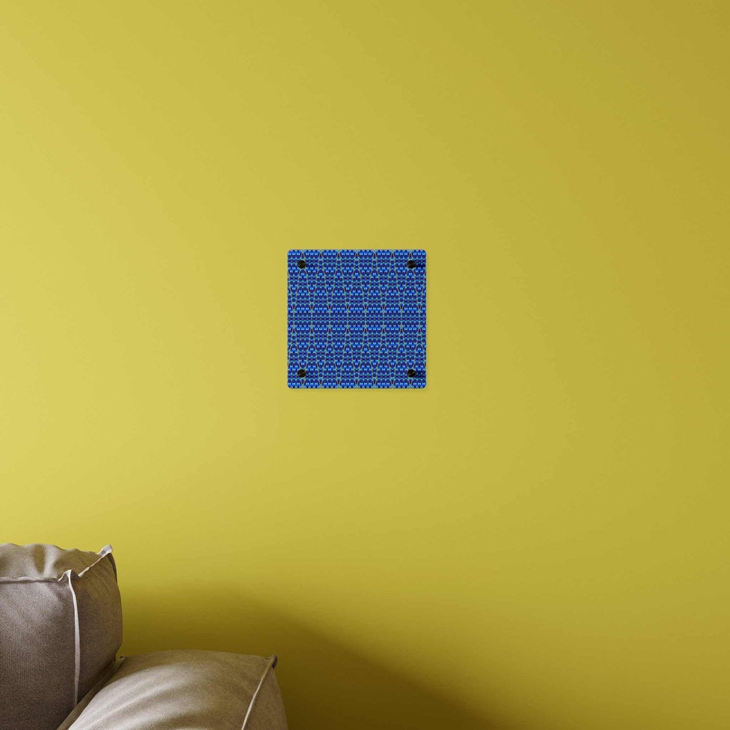 Blue Geometric Acrylic Wall Panel - Modern Abstract Pattern Art