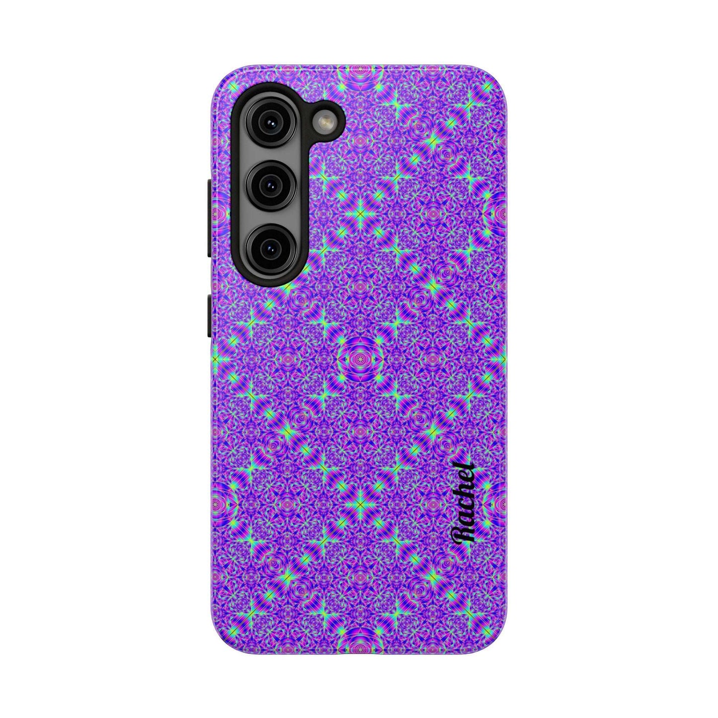 Purple Kaleidoscope Tough Phone Case — Protective iPhone Cover with Vibrant Geometric Pattern