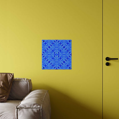 Blue Kaleidoscope Acrylic Wall Art Panel — Modern Geometric Home Decor