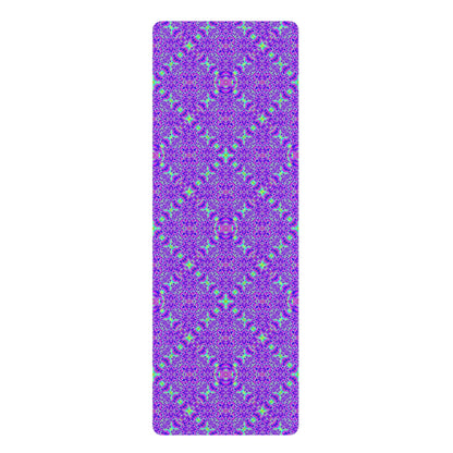 Purple Kaleidoscope Rubber Yoga Mat — Non-Slip Mandala Pattern