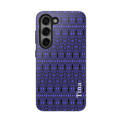 Personalized Blue Tribal Tough Phone Case — Custom Name Phone Case