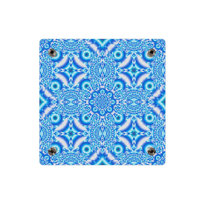 Blue Kaleidoscope Acrylic Wall Art Panel — Geometric Mandala Home Decor