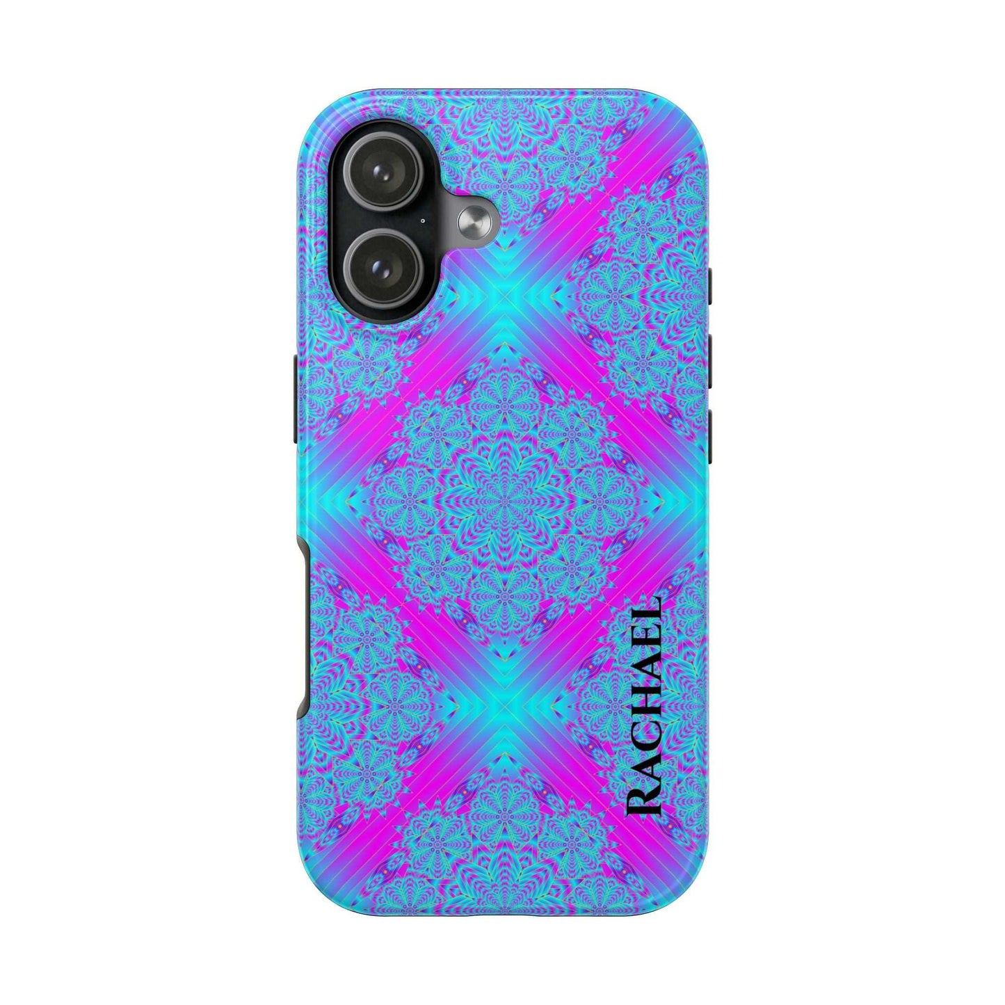 Personalized Tough Phone Case — Blue & Purple Mandala Design (Custom Name)
