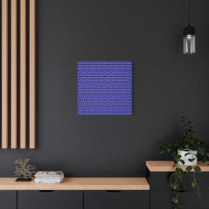 Blue Geometric Pattern Matte Canvas Wall Art — Modern Abstract Stretched Canvas