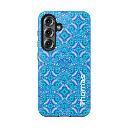 Personalized Blue Kaleidoscope Tough Phone Case — Custom Name Option