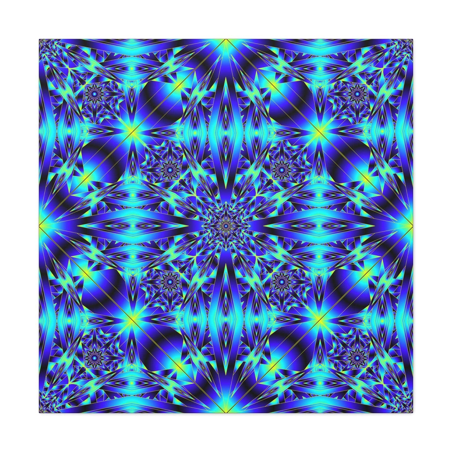 Blue Kaleidoscope Matte Canvas Wall Art — Stretched 1.25"