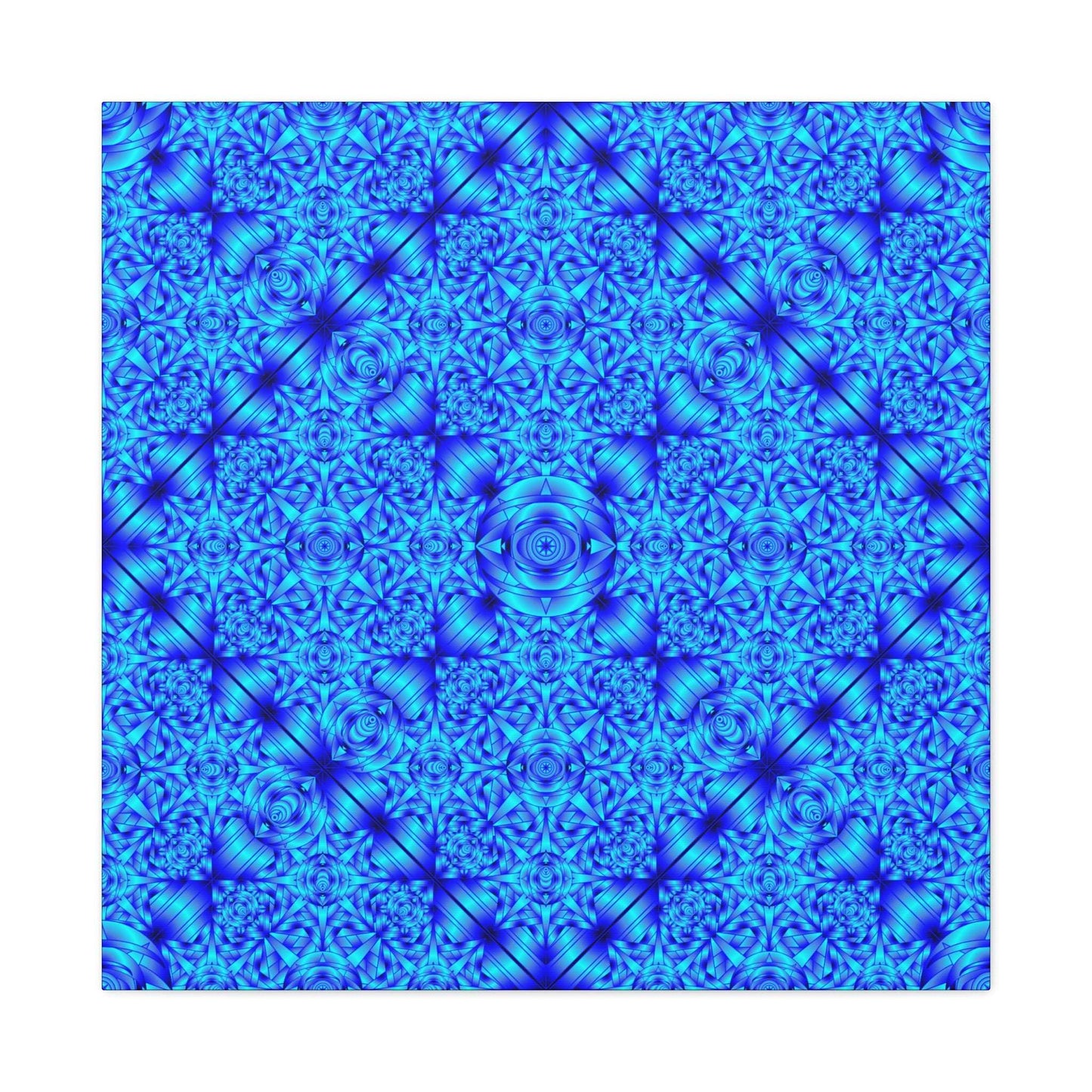 Blue Kaleidoscope Canvas Print — Geometric Abstract Wall Art