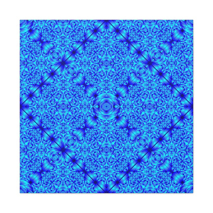 Blue Kaleidoscope Canvas Print — Geometric Abstract Wall Art