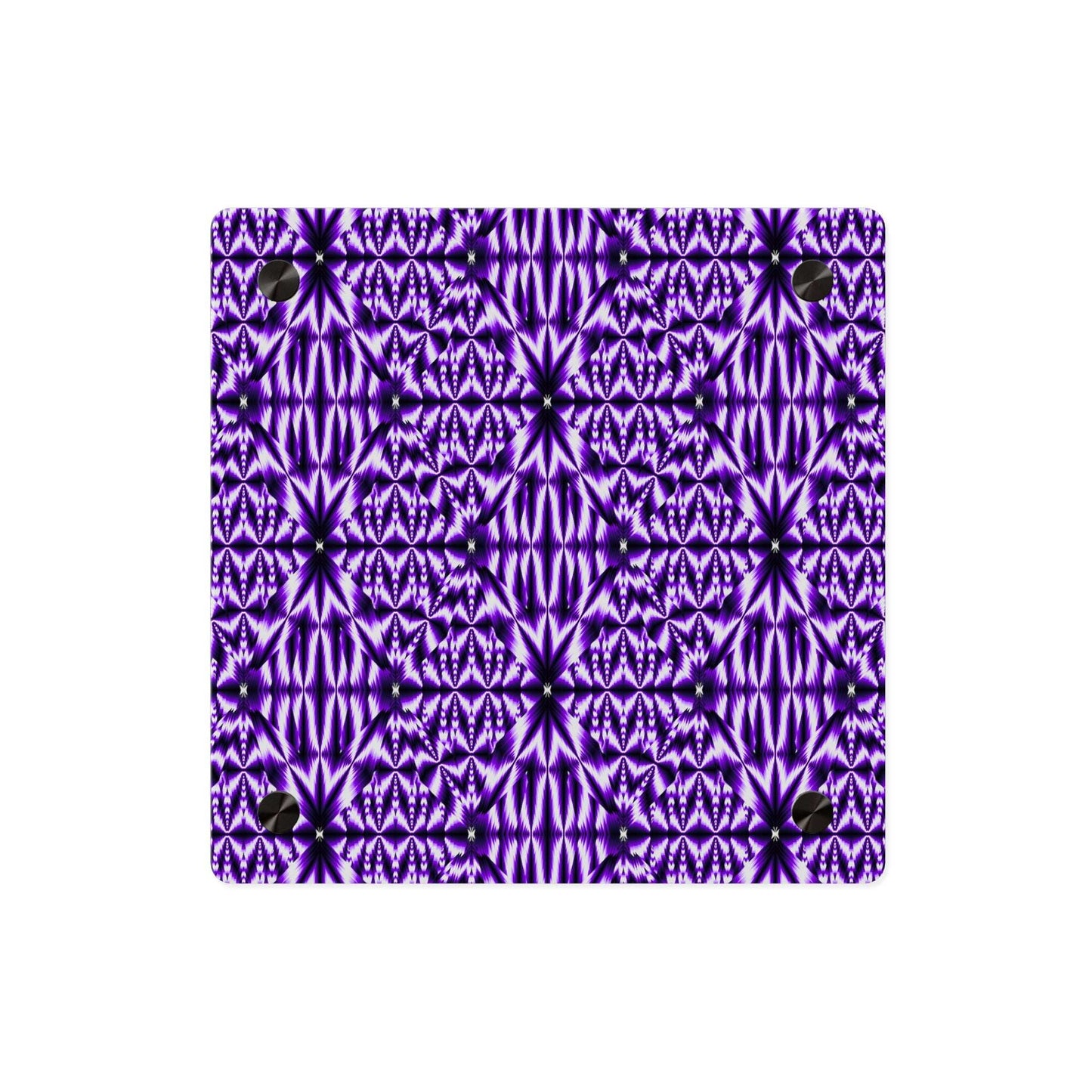 Purple Kaleidoscope Acrylic Wall Panel — Geometric Abstract Home Decor