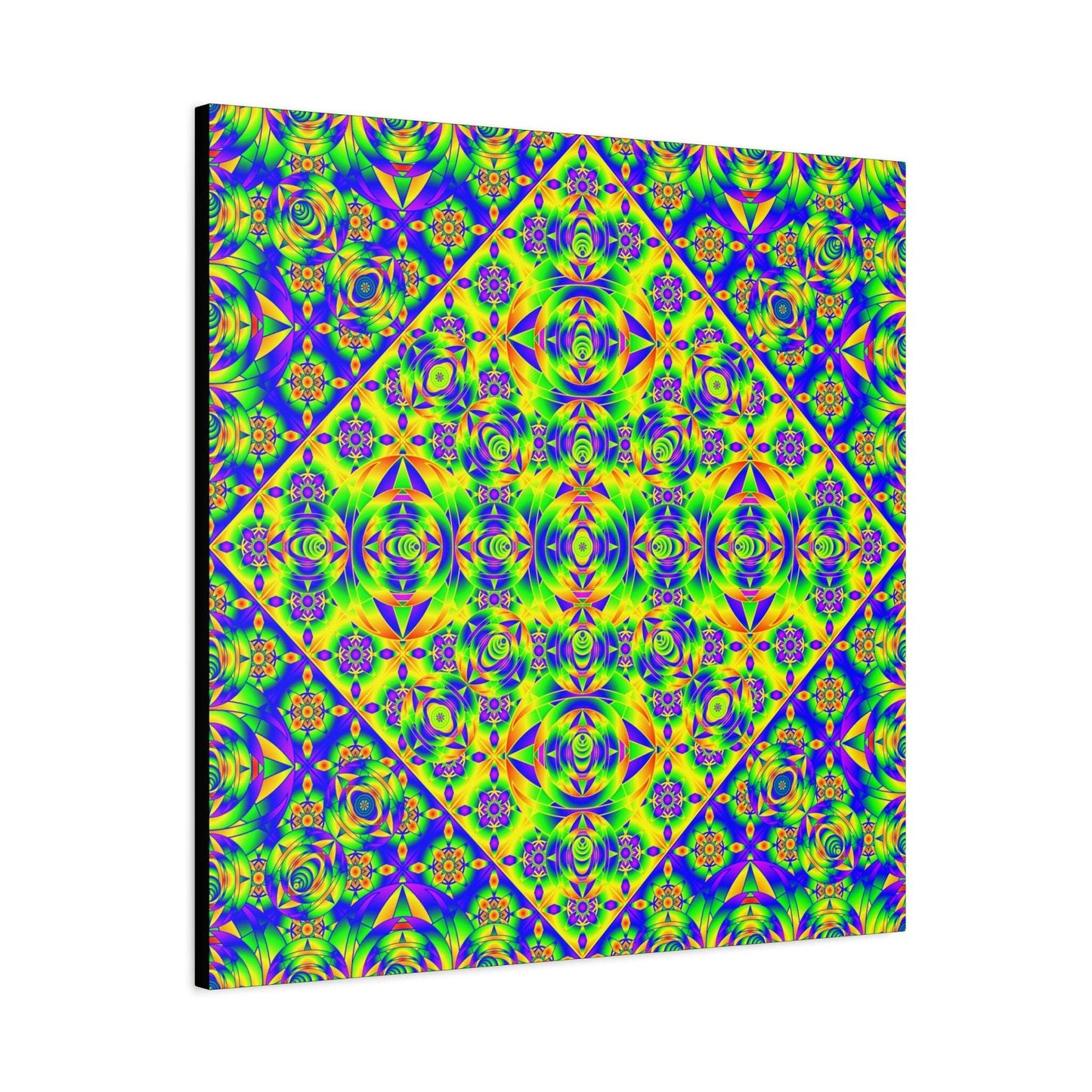 Psychedelic Kaleidoscope Matte Canvas Art — Vibrant Geometric Wall Decor