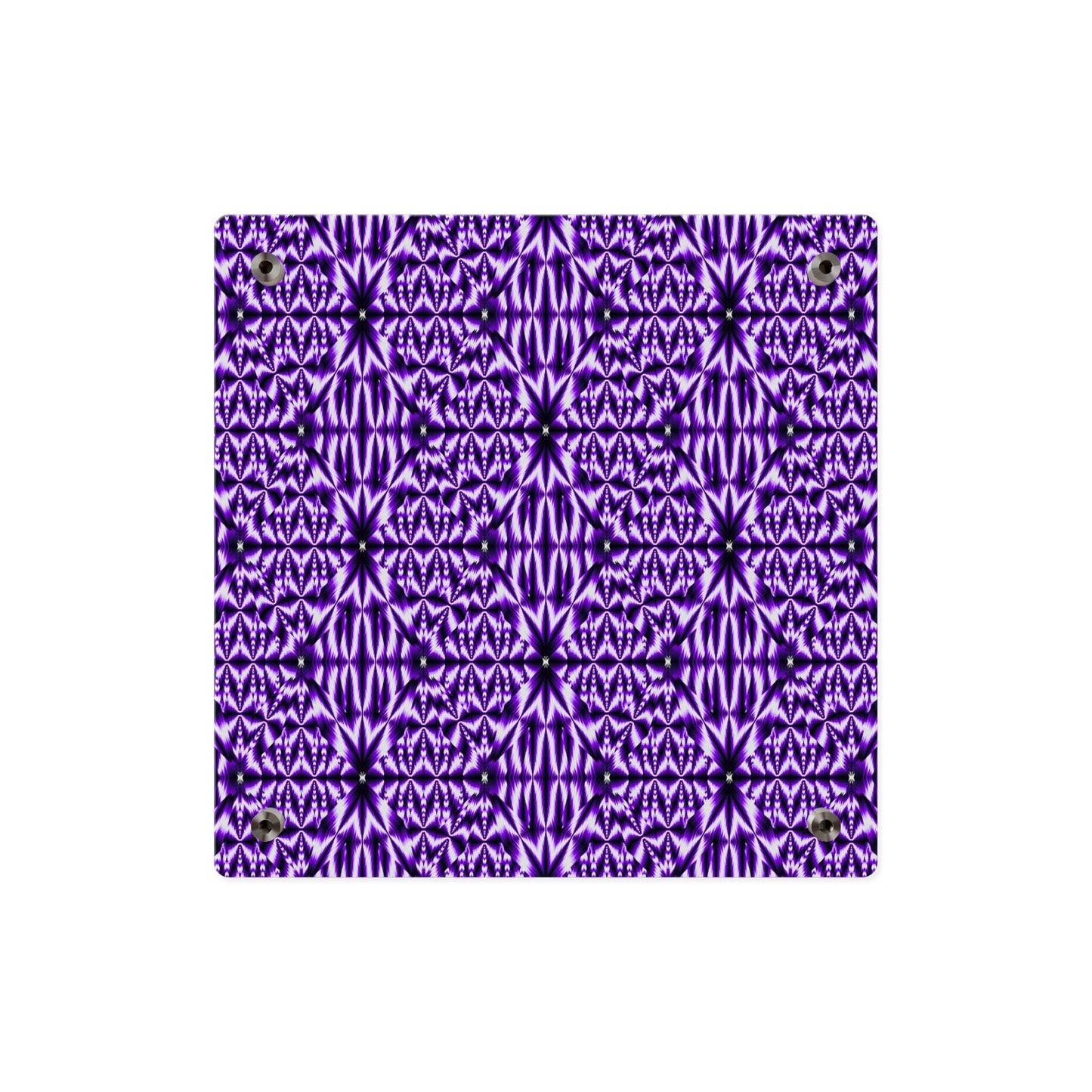 Purple Kaleidoscope Acrylic Wall Panel — Geometric Abstract Home Decor