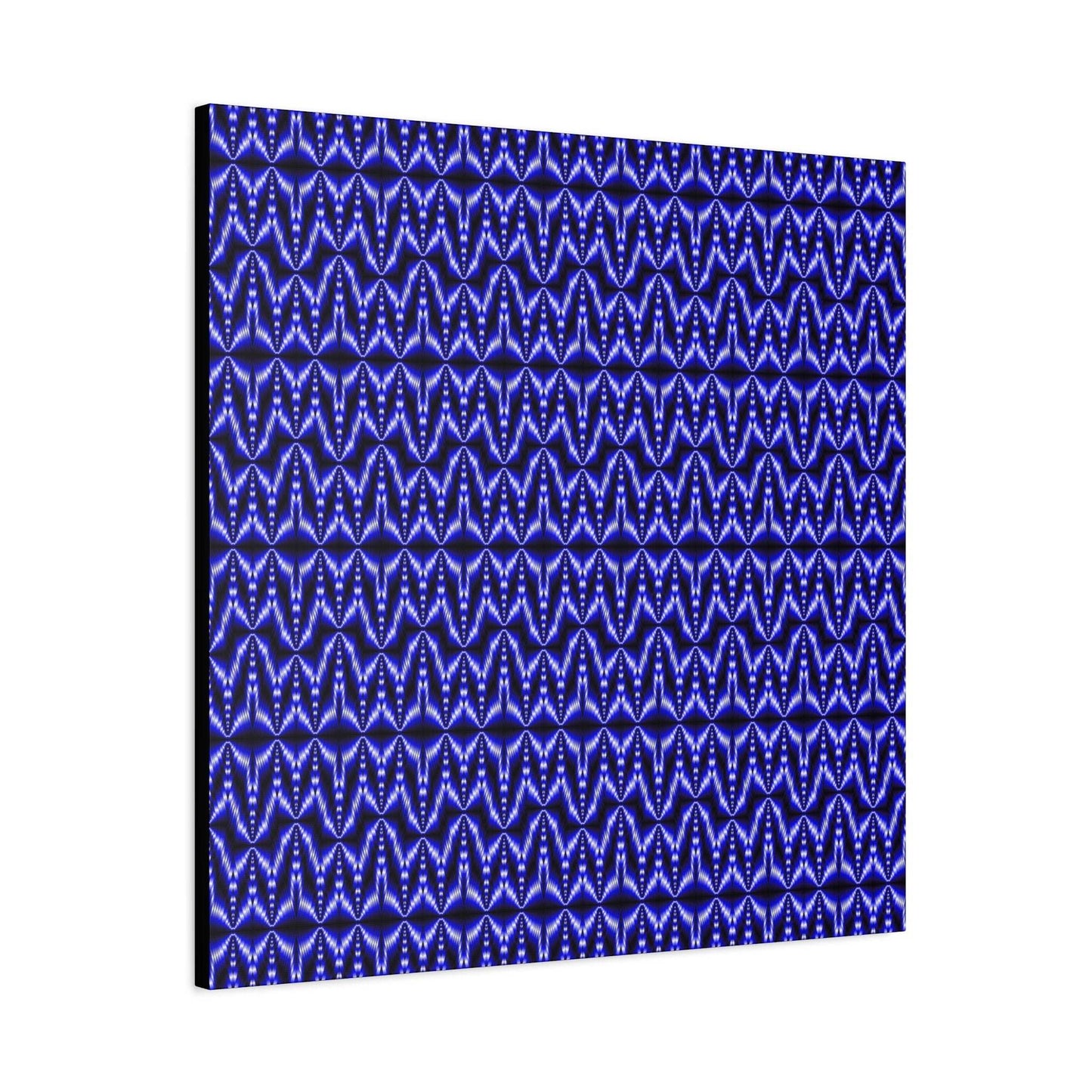 Blue Geometric Pattern Matte Canvas Wall Art — Modern Abstract Stretched Canvas
