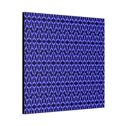 Blue Geometric Pattern Matte Canvas Wall Art — Modern Abstract Stretched Canvas