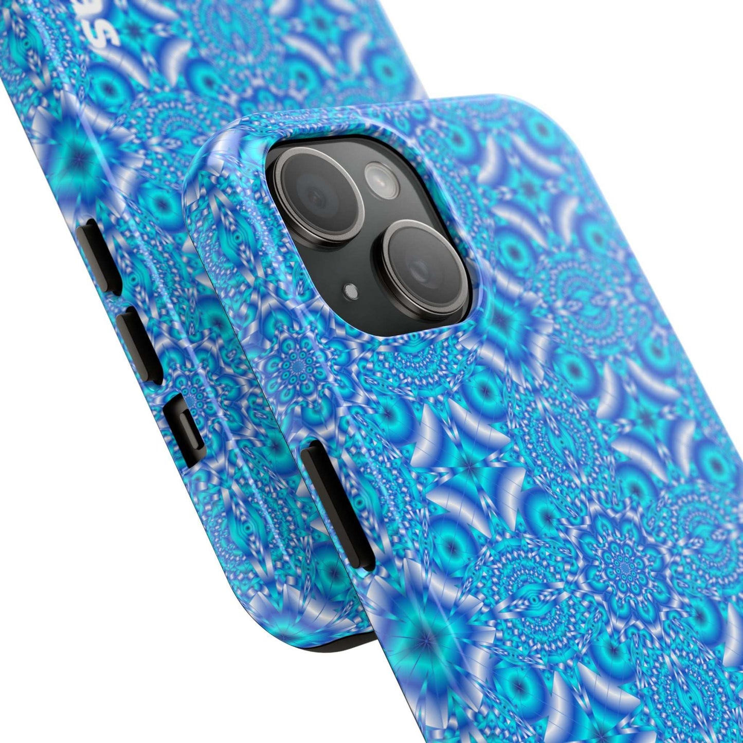 Personalized Blue Kaleidoscope Tough Phone Case — Custom Name Option
