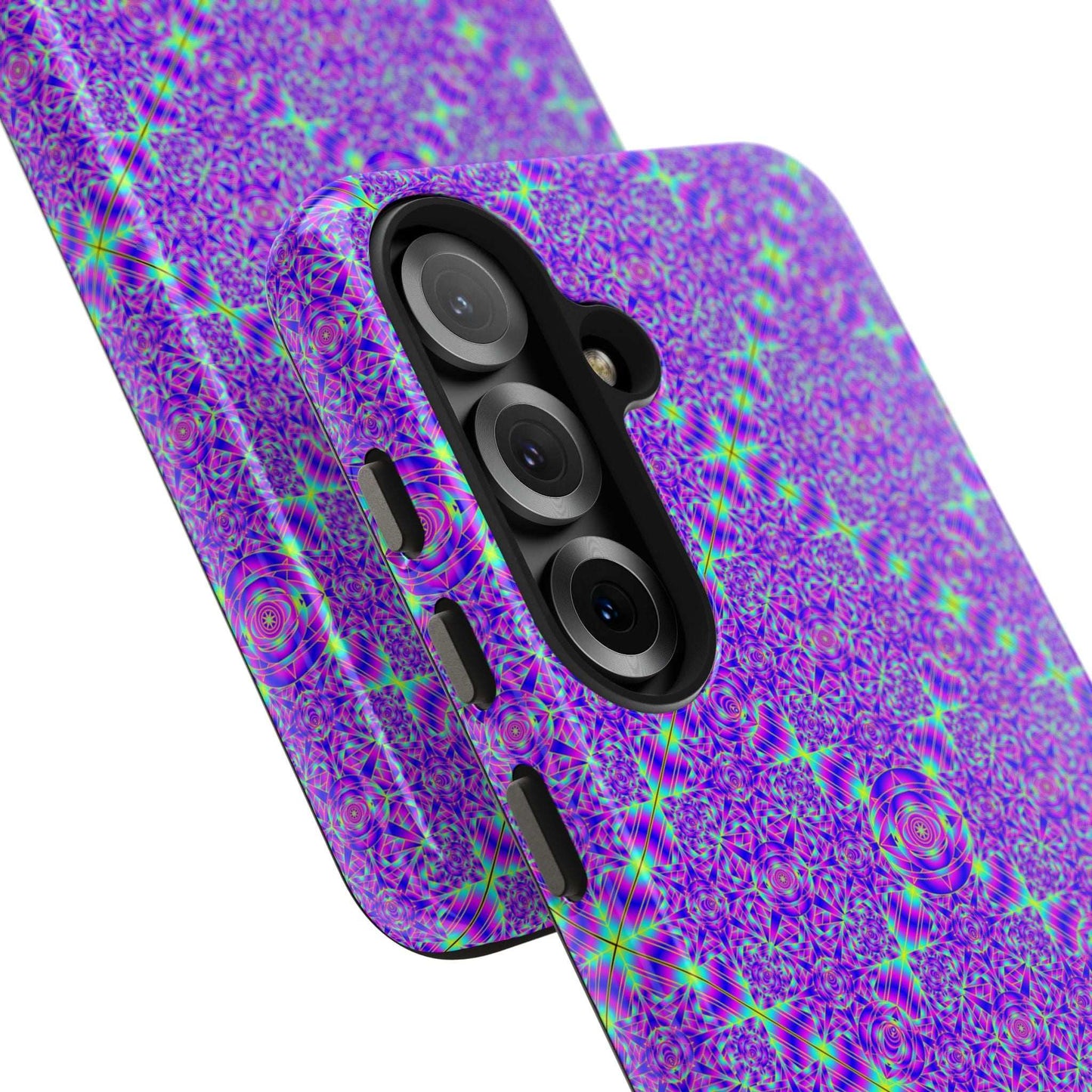 Purple Kaleidoscope Tough Phone Case — Protective iPhone Cover with Vibrant Geometric Pattern