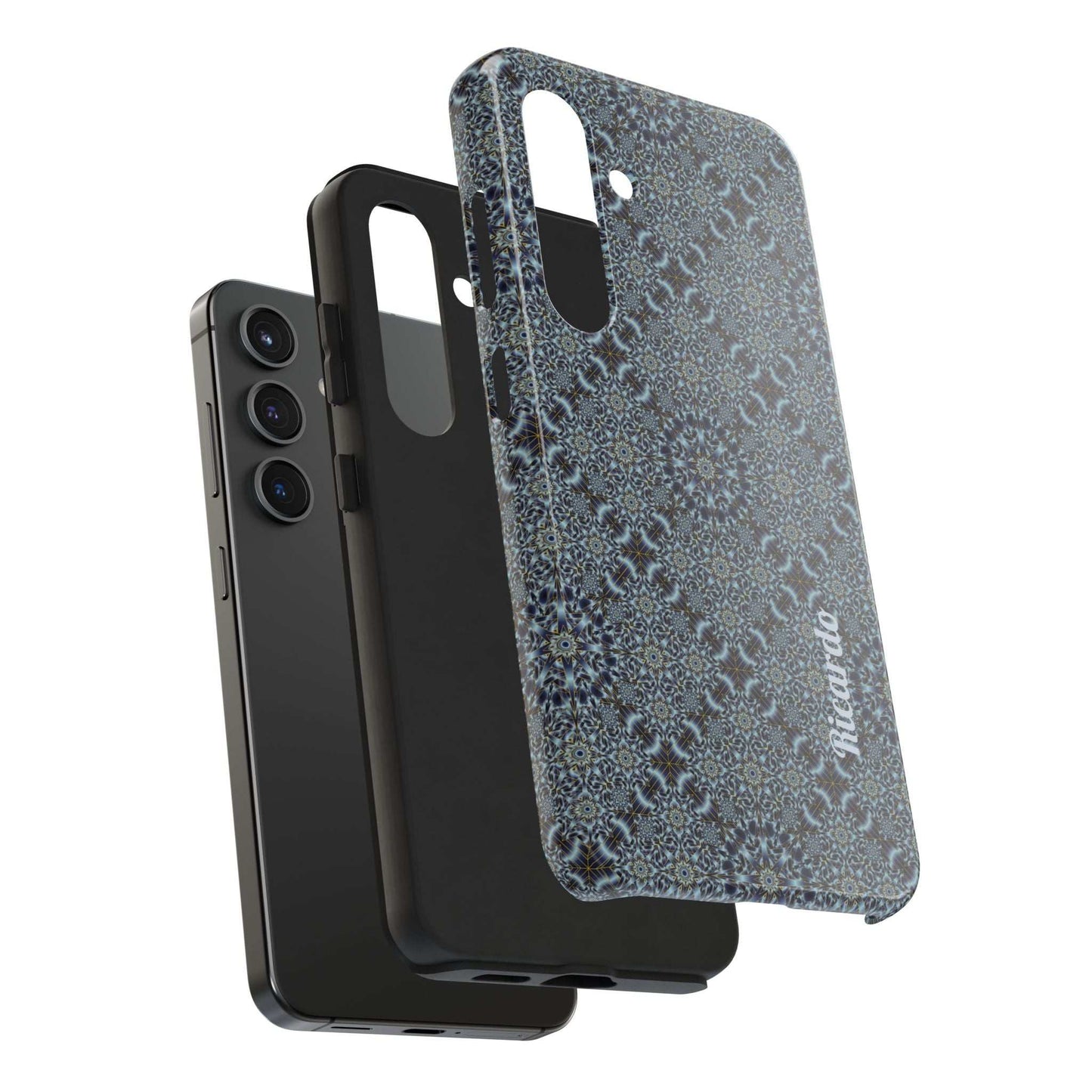 Protective Phone Case — Blue Mosaic Mandala Pattern