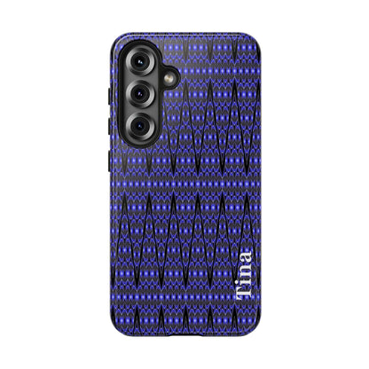 Personalized Blue Tribal Tough Phone Case — Custom Name Phone Case